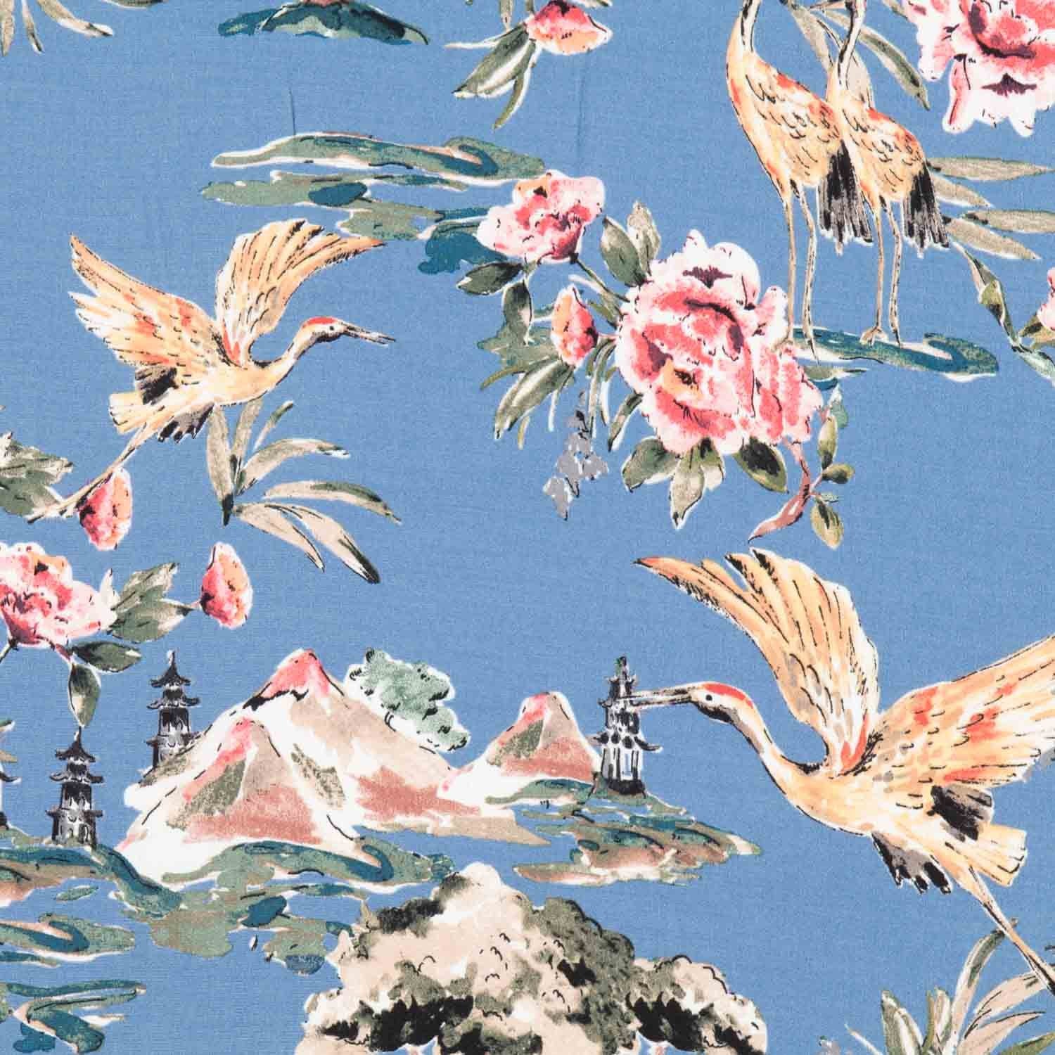 Viscose Palmiers Bleu Marine - Ribes y Casals