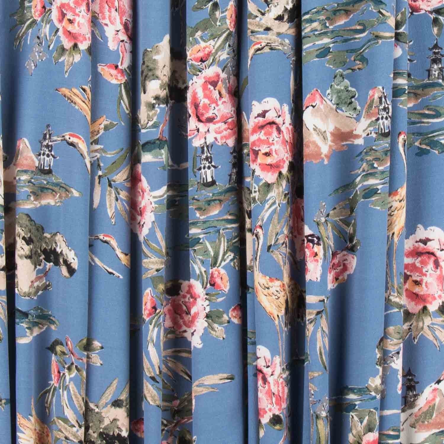 Viscose Palmiers Bleu Marine - Ribes y Casals