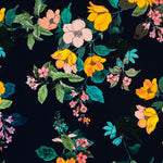 Crêpe Viscose Floral Bleu Gris - Ribes y Casals