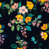 Crêpe Viscose Floral Bleu Gris - Ribes y Casals