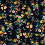 Crêpe Viscose Floral Bleu Gris - Ribes y Casals