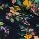 Crêpe Viscose Floral Bleu Gris - Ribes y Casals