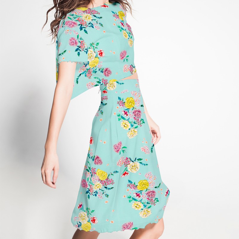 Crêpe Bouquet Vert d&#39;Eau - Ribes y Casals