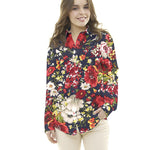 Crêpe Fleurs Motril Aigue-marine - Ribes y Casals