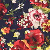 Crêpe Fleurs Motril Aigue-marine - Ribes y Casals