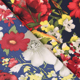 Crêpe Fleurs Motril Aigue-marine - Ribes y Casals