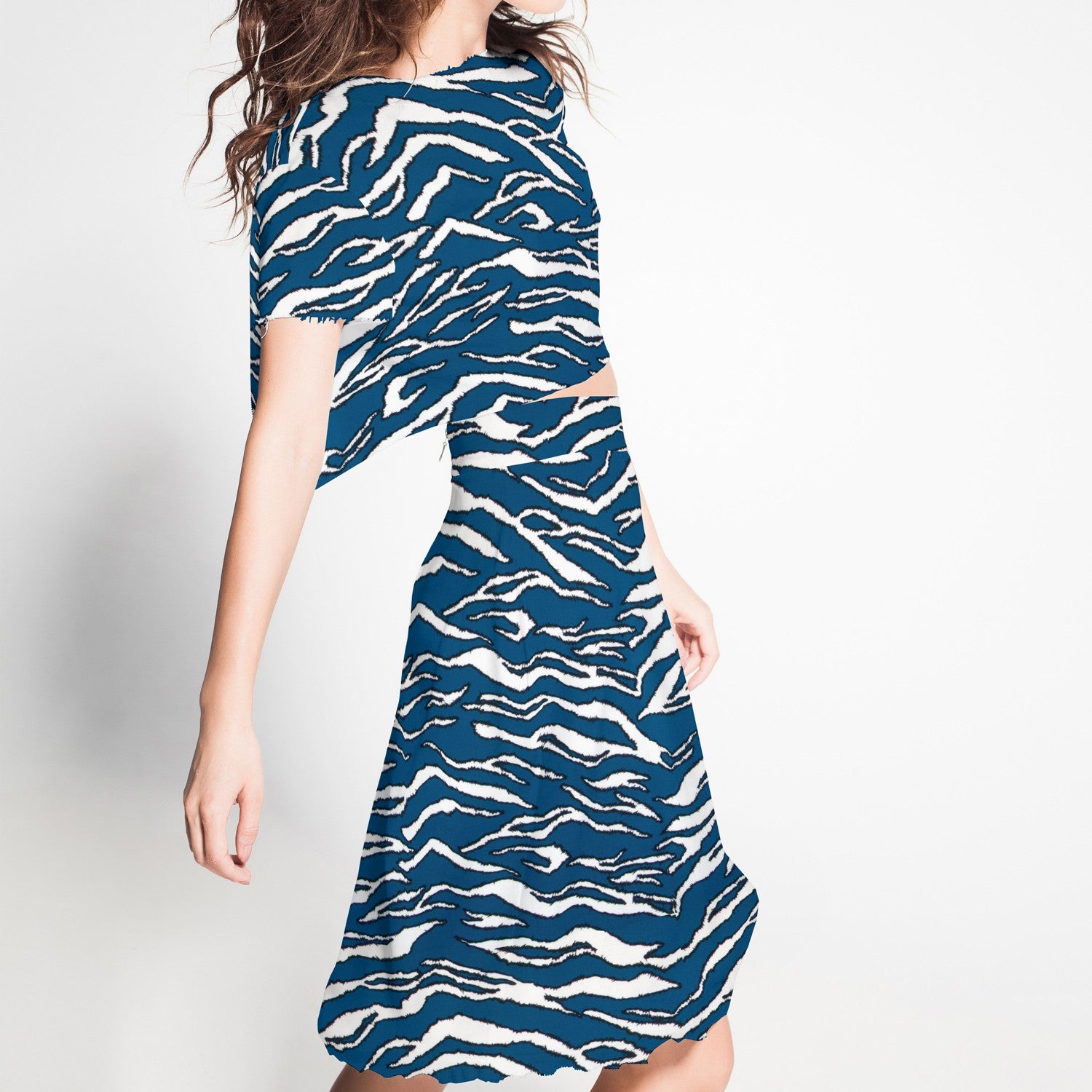 Crêpe Zèbre Bleu Electrique - Ribes y Casals