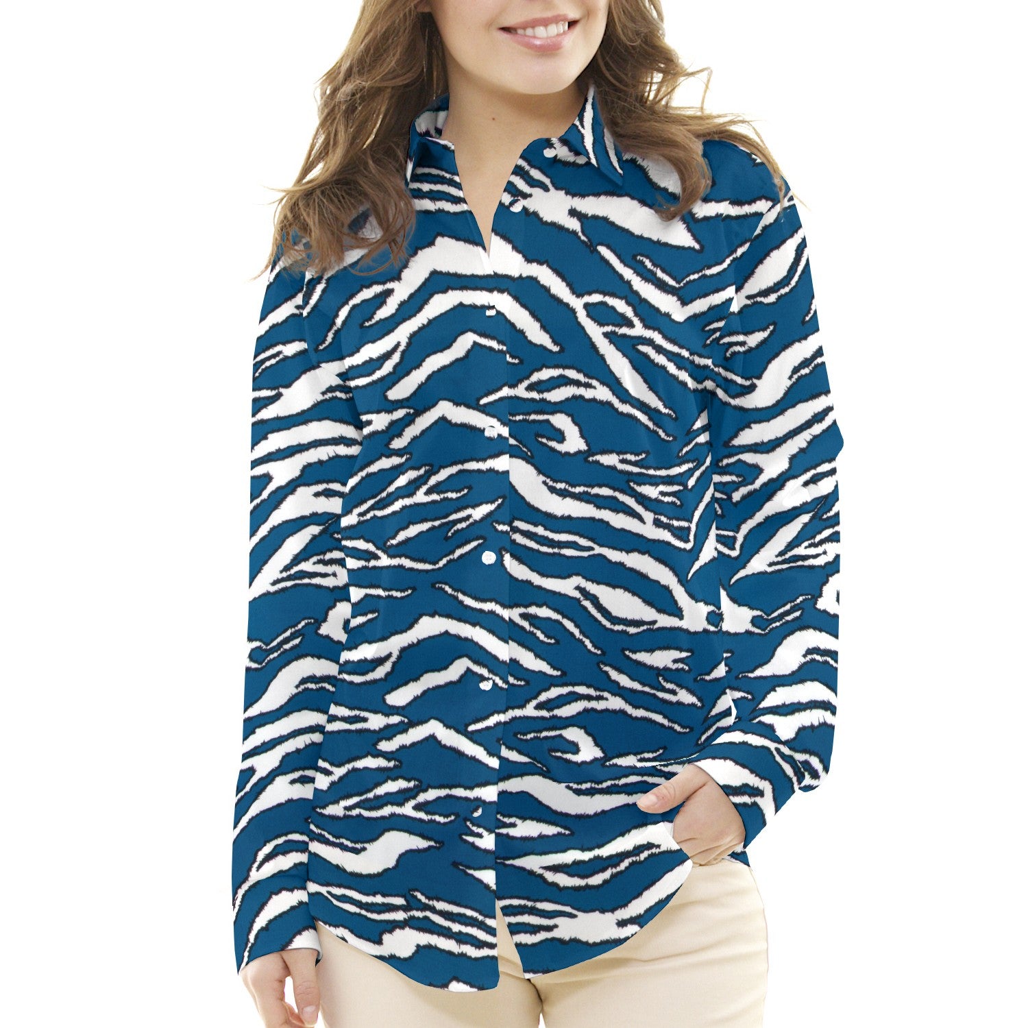 Crêpe Zèbre Bleu Electrique - Ribes y Casals