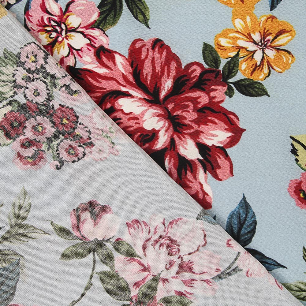 Crêpe Crétonne Bleu Ciel - Ribes y Casals