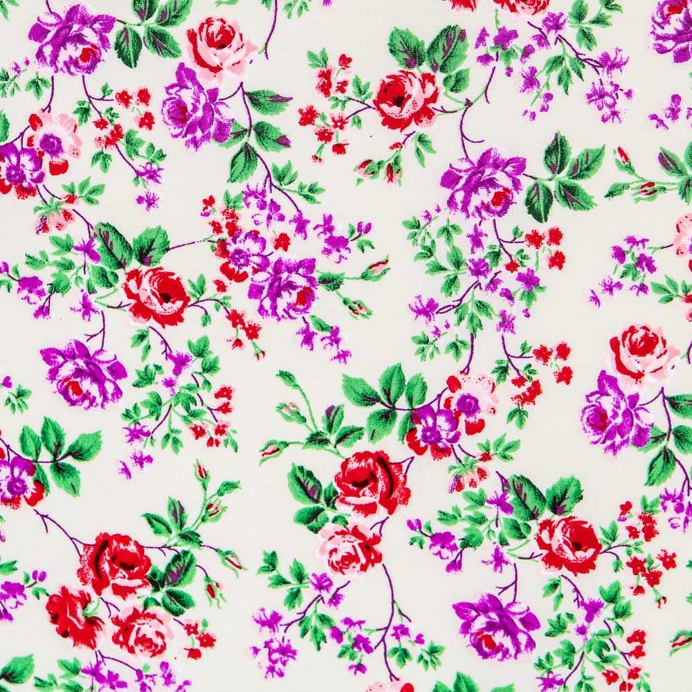 Crêpe Fleurs Crétonne Crème - Ribes y Casals