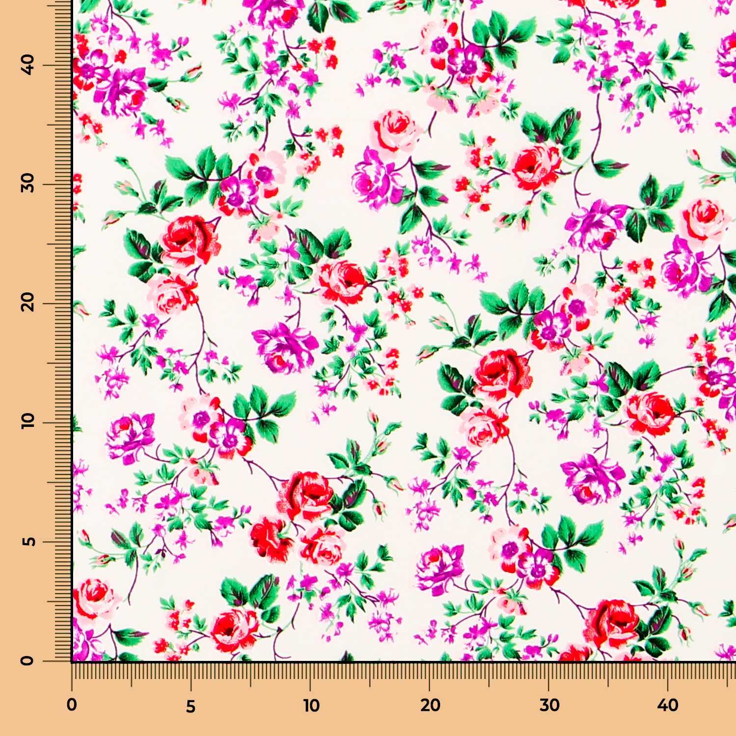 Crêpe Fleurs Crétonne Crème - Ribes y Casals