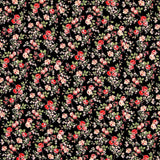 Crêpe Fleurs Crétonne Noir - Ribes y Casals