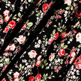 Crêpe Fleurs Crétonne Noir - Ribes y Casals