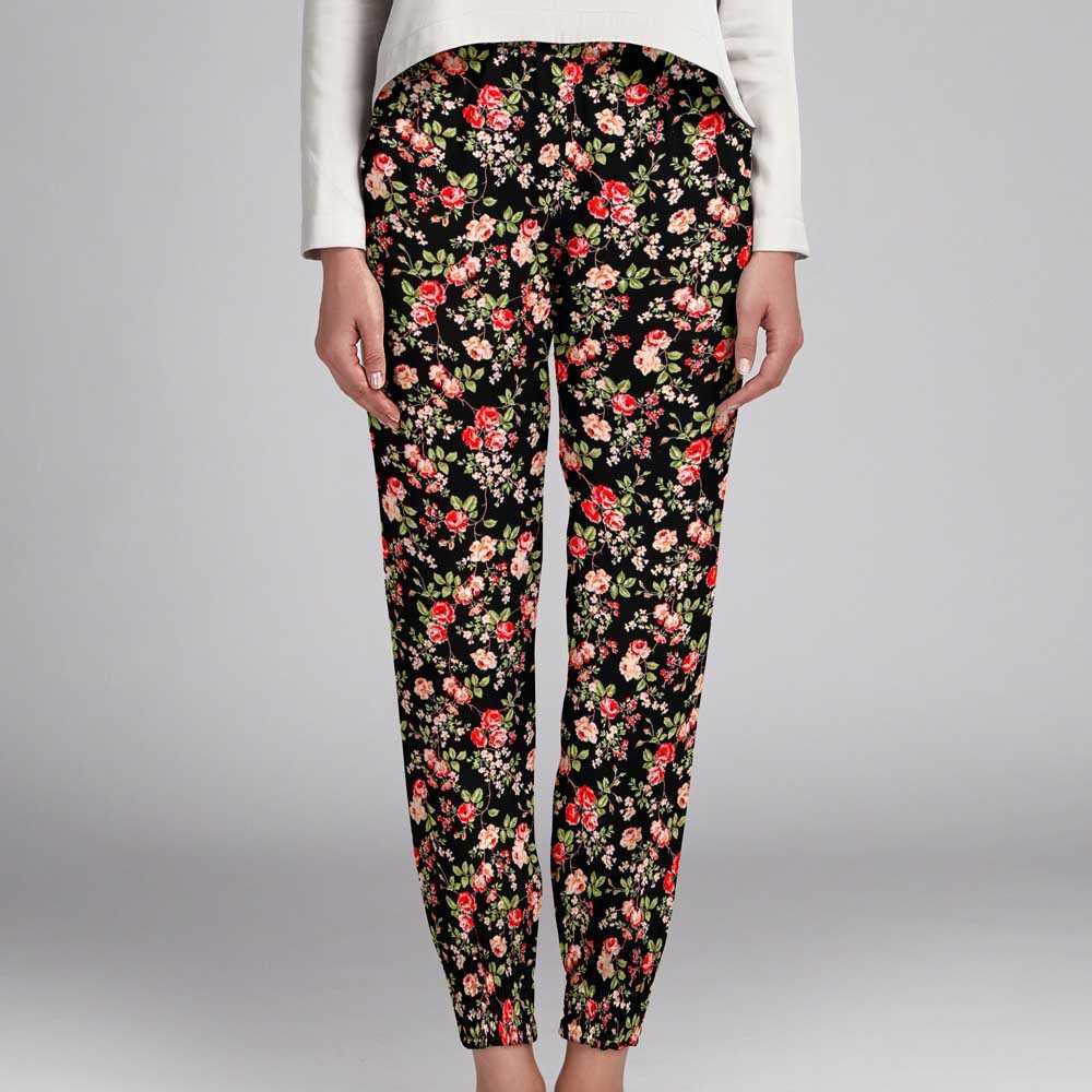 Crêpe Fleurs Crétonne Noir - Ribes y Casals