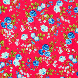 Crêpe Fleurs Crétonne Rouge - Ribes y Casals