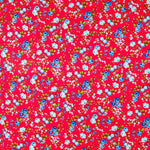 Crêpe Fleurs Crétonne Rouge - Ribes y Casals