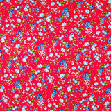 Crêpe Fleurs Crétonne Rouge - Ribes y Casals