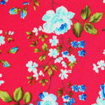 Crêpe Fleurs Crétonne Rouge - Ribes y Casals