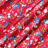 Crêpe Fleurs Crétonne Rouge - Ribes y Casals