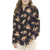 Crêpe Fleurs Crétonne Noir - Ribes y Casals