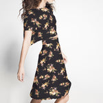 Crêpe Fleurs Crétonne Noir - Ribes y Casals