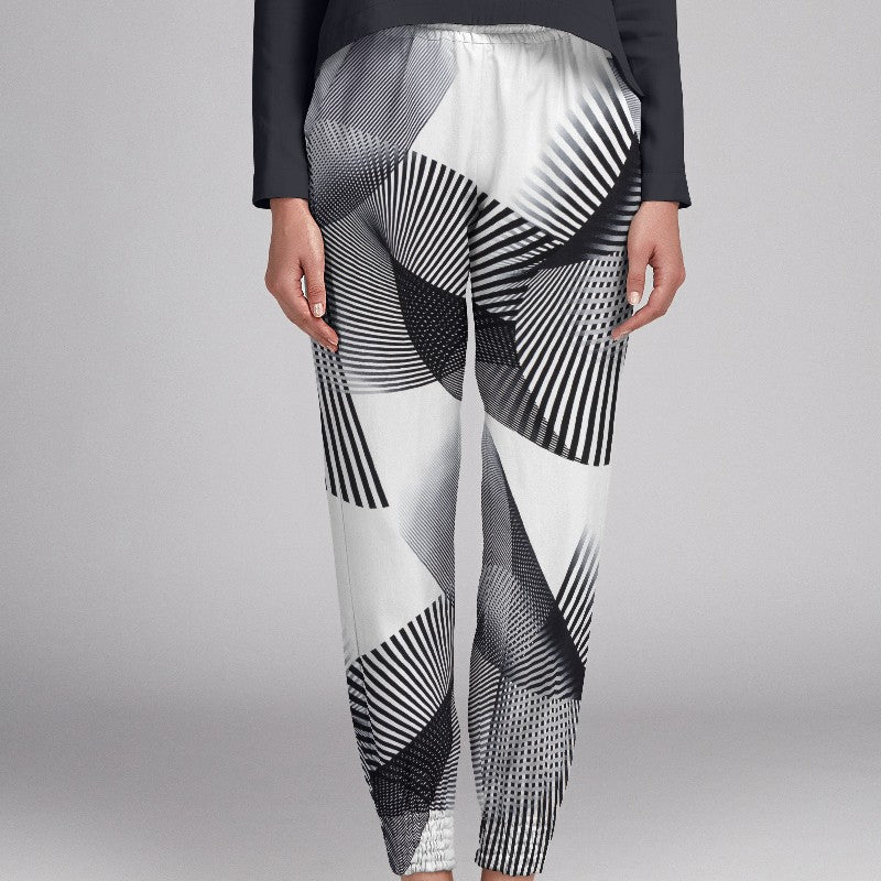 Crepe Diagonal Blanc Noir - Ribes y Casals