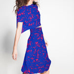 Crêpe Satin Oiseaux Bleu Clair - Ribes y Casals