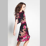 Crepe Imprimé Dragon Noir - Ribes y Casals