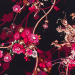 Crepe Imprimé Dragon Noir - Ribes y Casals