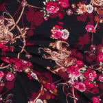 Crepe Imprimé Dragon Noir - Ribes y Casals