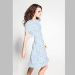 Crepe Fin Pois Celeste - Ribes y Casals