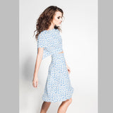 Crepe Fin Pois Celeste - Ribes y Casals