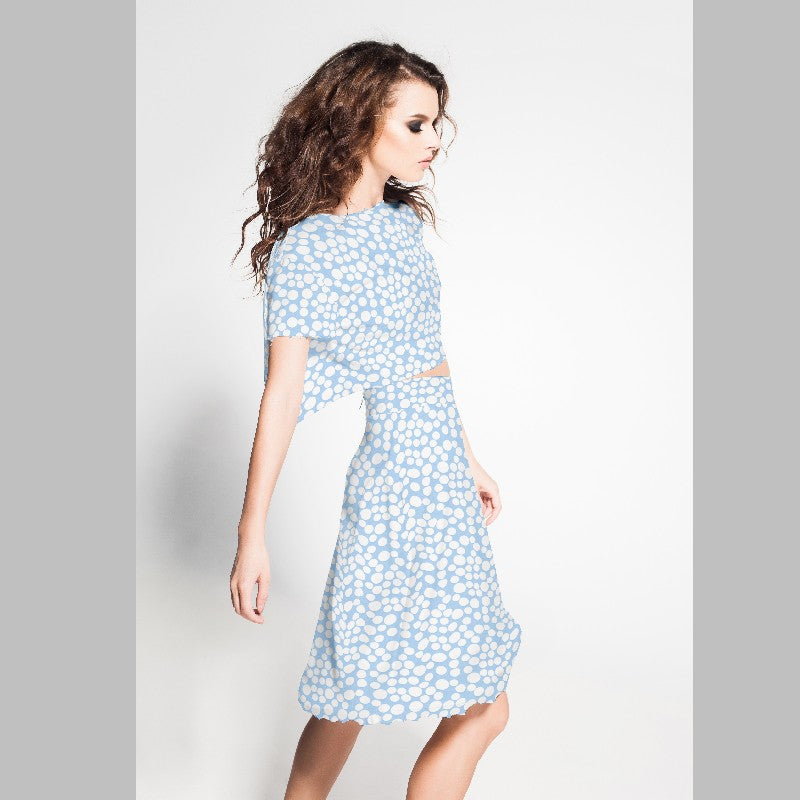 Crepe Fin Pois Celeste - Ribes y Casals