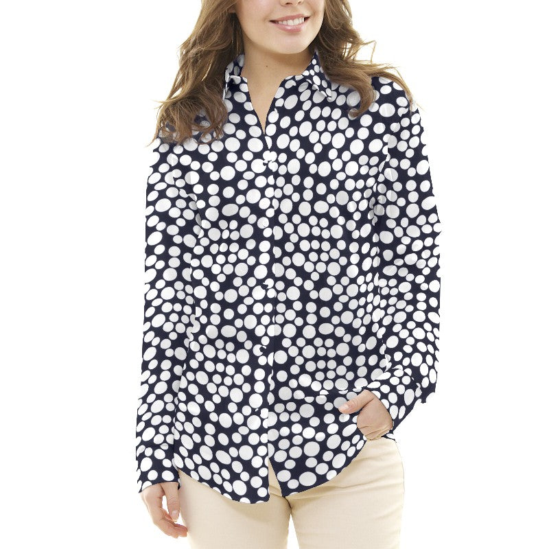 Crepe Fin Pois Marine - Ribes y Casals