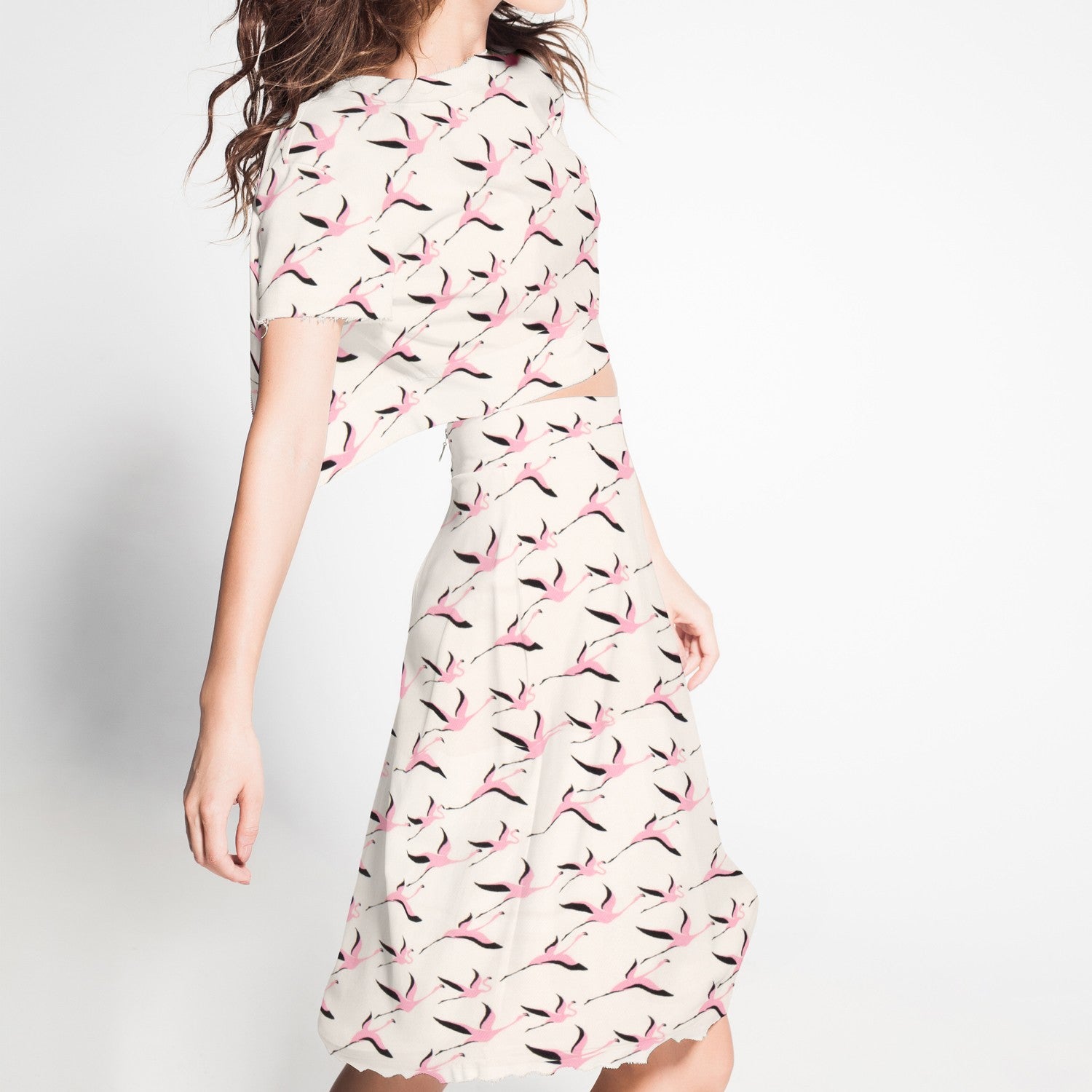 Crêpe Flamants En Vol Crème - Ribes y Casals