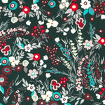 Crêpe Fleurs Vert Fôret - Ribes y Casals