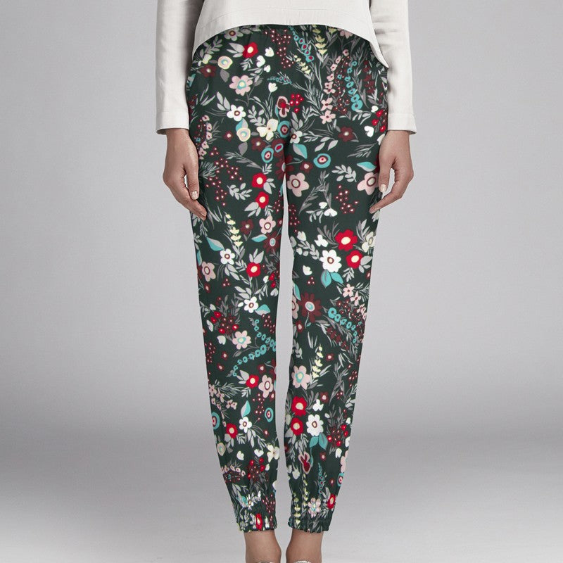 Crêpe Fleurs Vert Fôret - Ribes y Casals