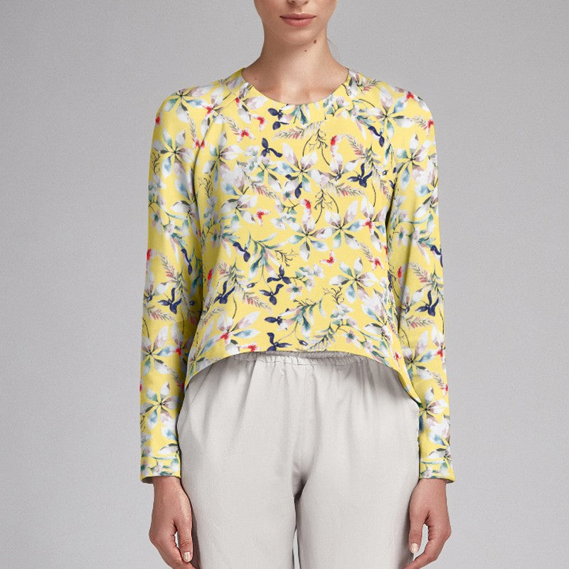 Crepe Floral Jaune - Ribes y Casals