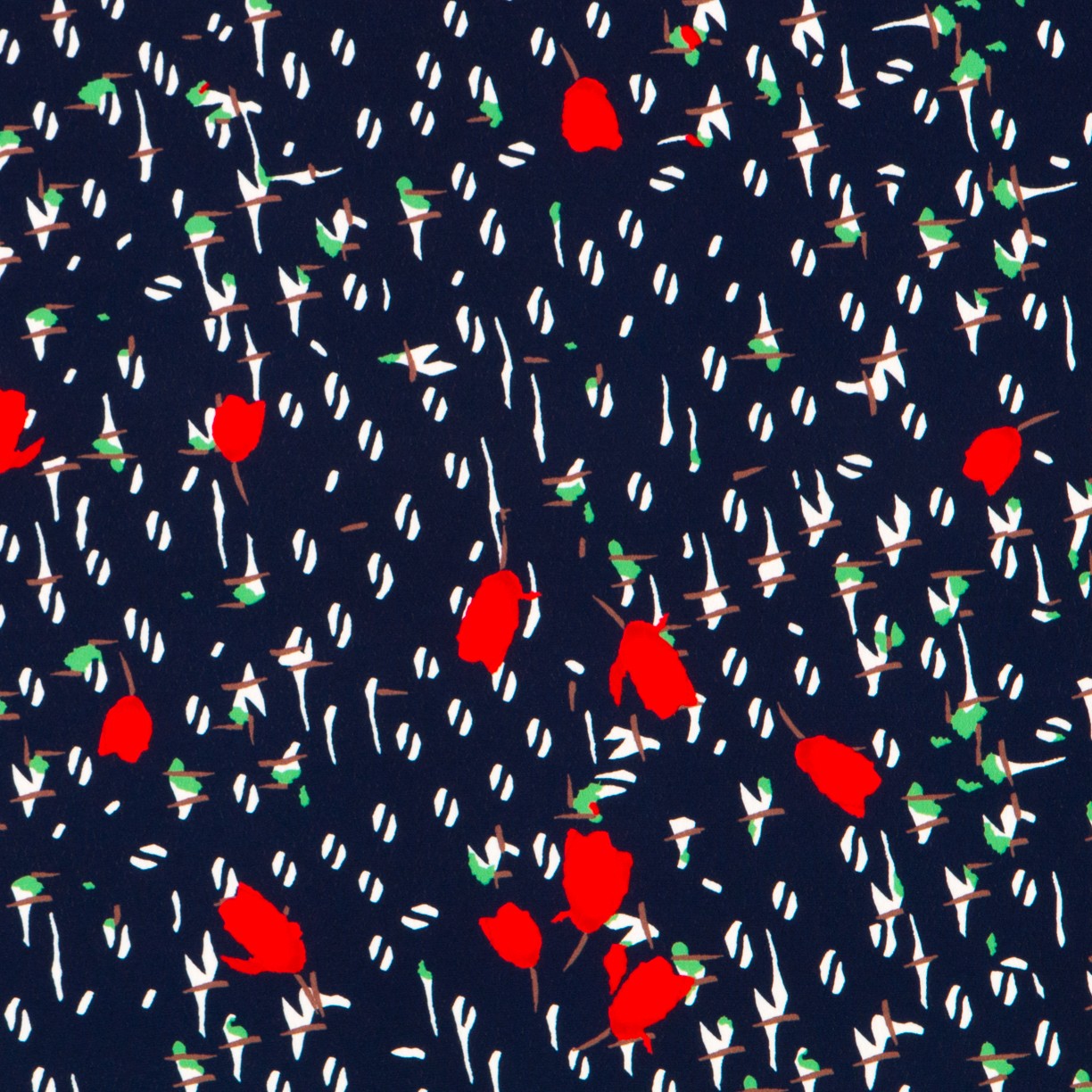 Crêpe Fleurs Bleu Marine - Ribes y Casals