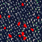 Crêpe Fleurs Bleu Marine - Ribes y Casals