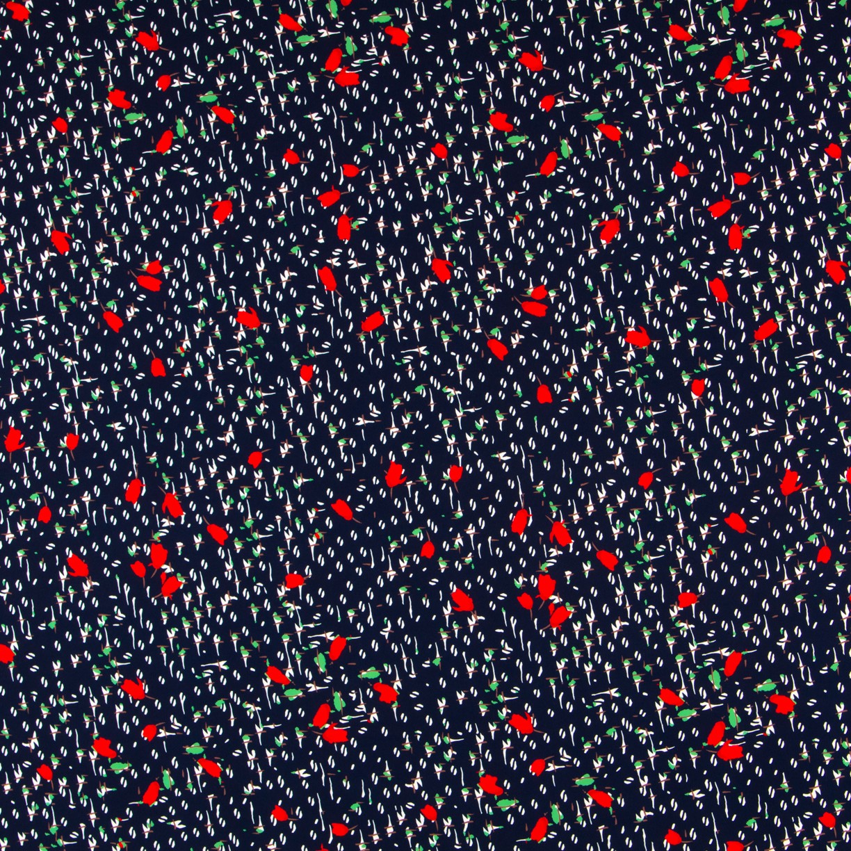 Crêpe Fleurs Bleu Marine - Ribes y Casals