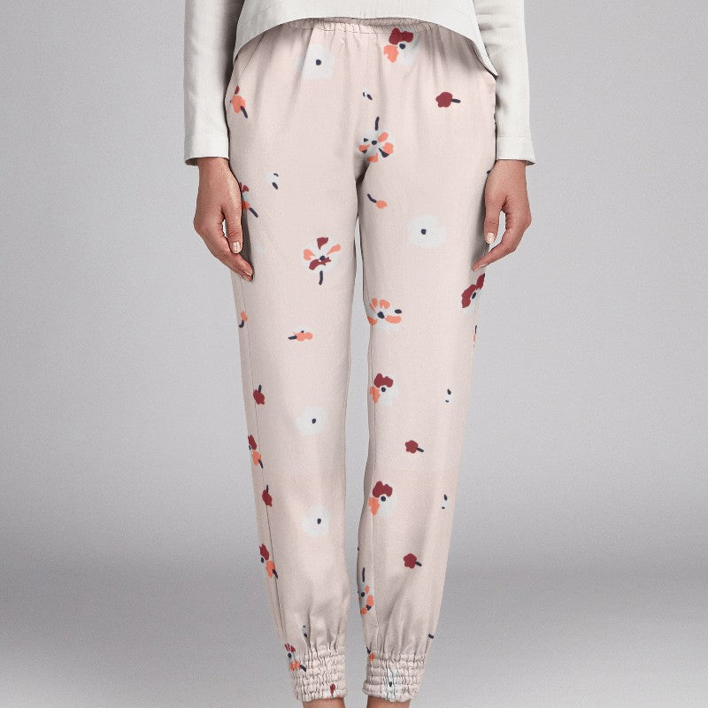 Crêpe Floral Fond Rose - Ribes y Casals