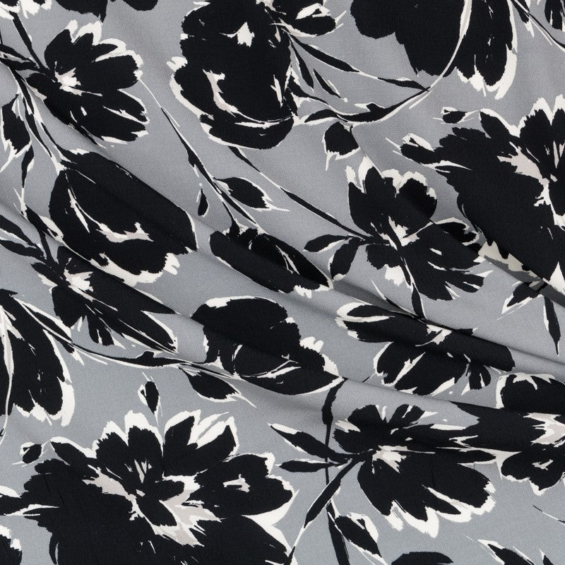 Crepe Floral Gris - Ribes y Casals