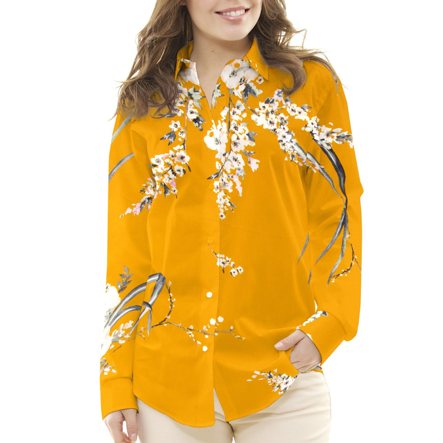 Crêpe Florale Ocre - Ribes y Casals