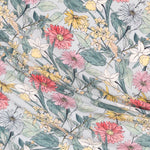 Crepe Floral Turquoise Clair - Ribes y Casals