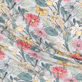 Crepe Floral Turquoise Clair - Ribes y Casals