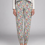 Crepe Floral Turquoise Clair - Ribes y Casals