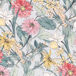 Crepe Floral Turquoise Clair - Ribes y Casals