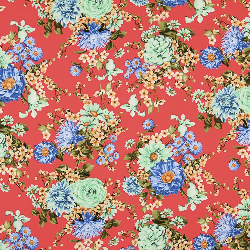 Crêpe Floral Corail - Ribes y Casals