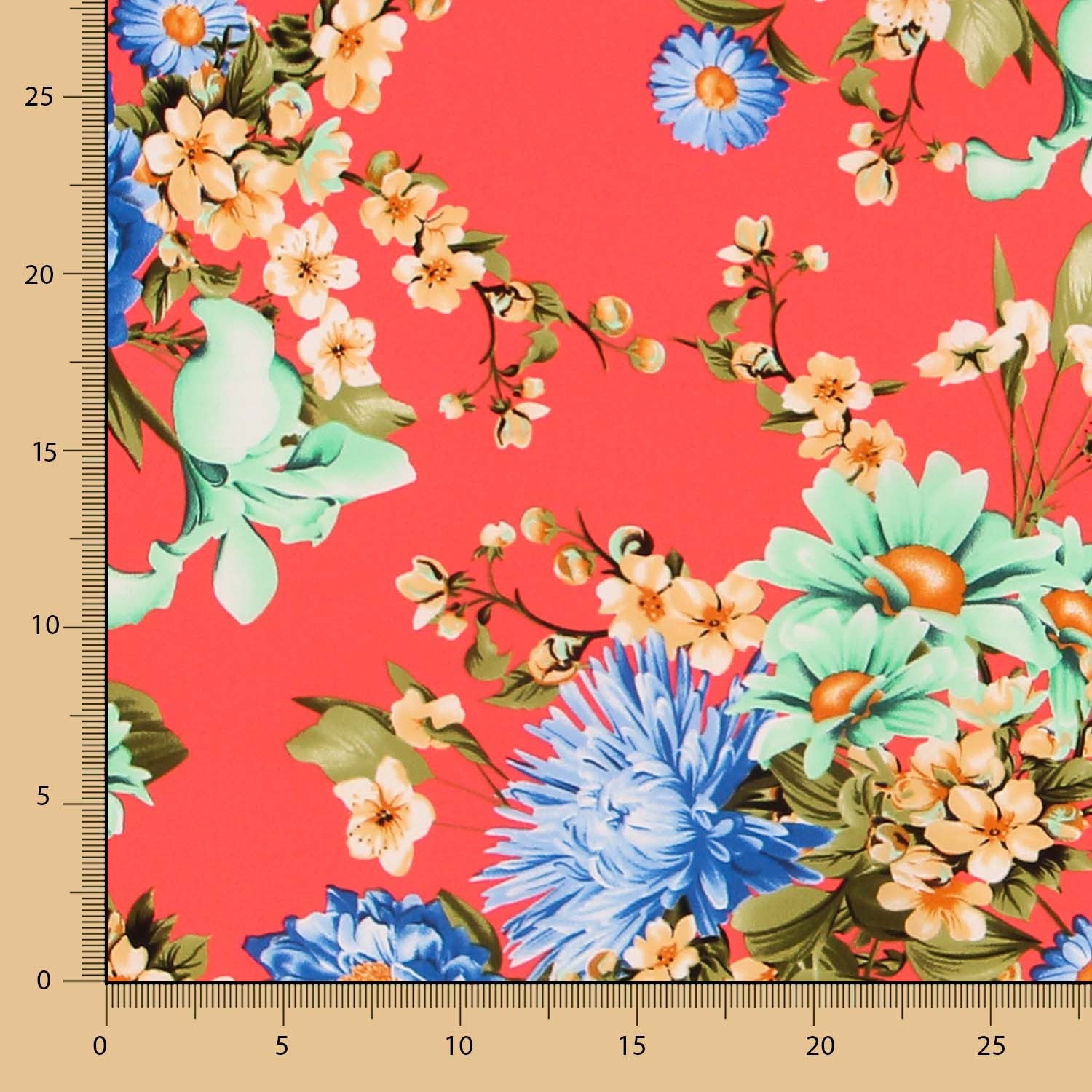 Crêpe Floral Corail - Ribes y Casals